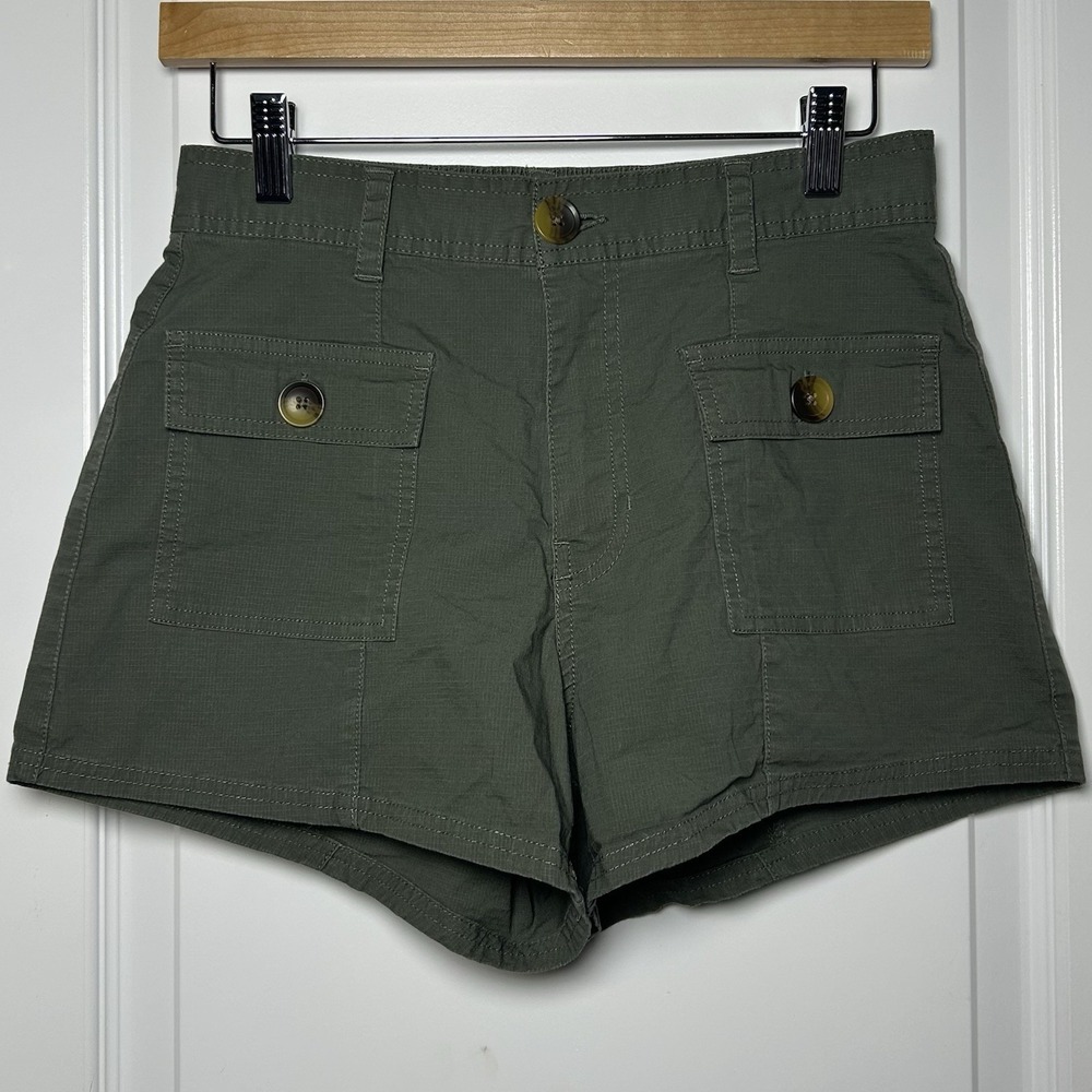 Vuori Organic Cotton Olive Green Five Pocket Vintage Ripstop Utility Shorts
